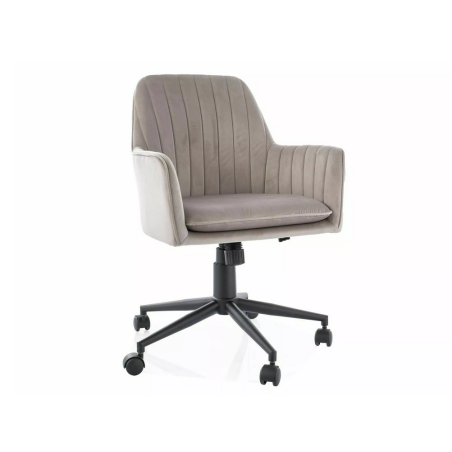 Fauteuil de bureau en velours "Q-886" - Beige foncé - l 58 x H 83 cm