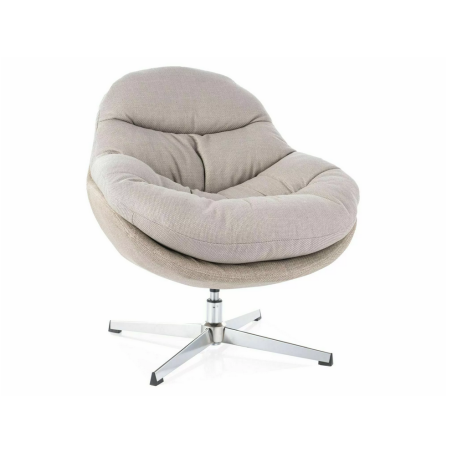 Fauteuil en tissu "Peggie" - Gris/Beige - l 75 x H 87 cm