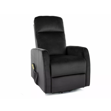 Fauteuil inclinable velours "Leto Velvet" - Noir - l 68 x H 107 cm