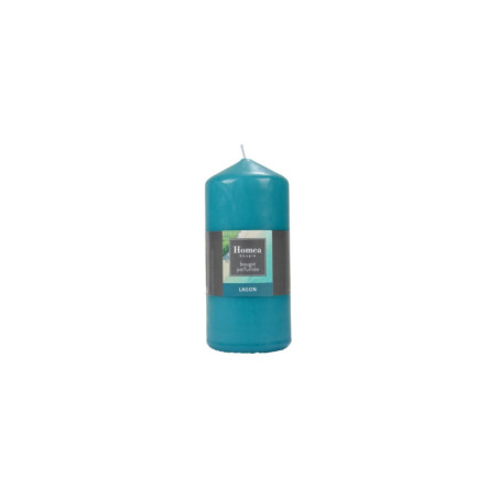 Bougie Pilier parfum lagon - Bleu - D 7 x H 15 cm