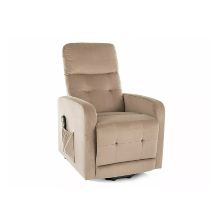 Fauteuil inclinable en velours "Otus II" - Beige - l 66 x H 100 cm