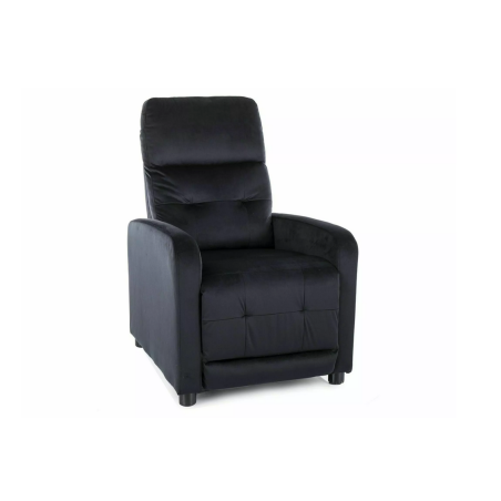 Fauteuil inclinable en velours "Otus" - Noir - l 66 x H 100 cm