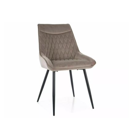 Chaise en velours "Agat Velvet" - Beige - l 51 x H 88 cm
