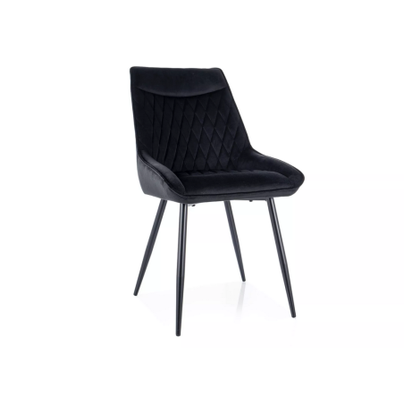 Chaise en velours "Agat Velvet" - Noir - l 51 x H 88 cm