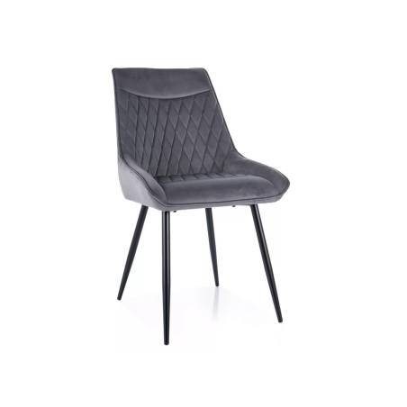 Chaise en velours "Agat Velvet" - Gris - l 51 x H 88 cm