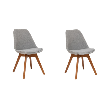 Lot de 2 chaises vintages avec coussin intégré - Gris - Style Scandinave - Salle à manger, Cuisine, Bureau, Salon