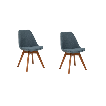 Lot de 2 chaises vintages avec coussin intégré - Bleu - Style Scandinave - Salle à manger, Cuisine, Bureau, Salon
