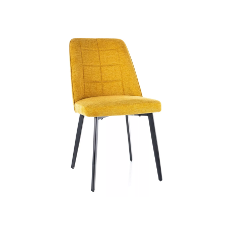Chaise en tissu "Aldo Brego" - Jaune - l 45 x H 86 cm