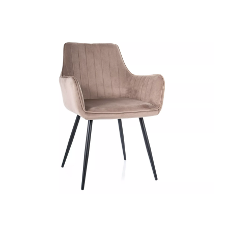 Chaise en velours "Apple Velvet" - Beige - l 57 x H 85 cm