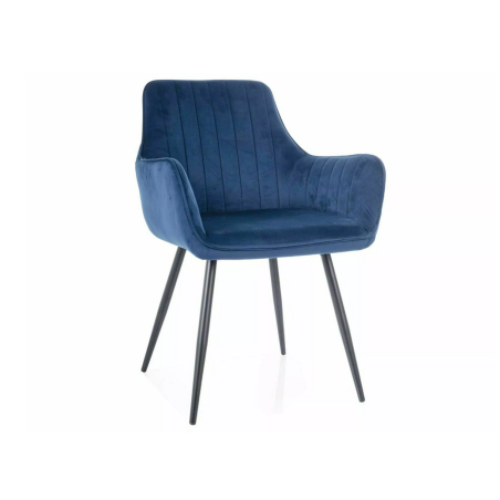 Chaise en velours "Apple Velvet" - Bleu marine - l 57 x H 85 cm