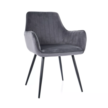 Chaise en velours "Apple Velvet" - Gris - l 57 x H 85 cm