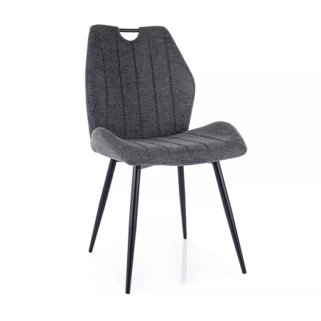 Chaise en tissu "Arco" - Gris foncé - l 51 x H 91 cm