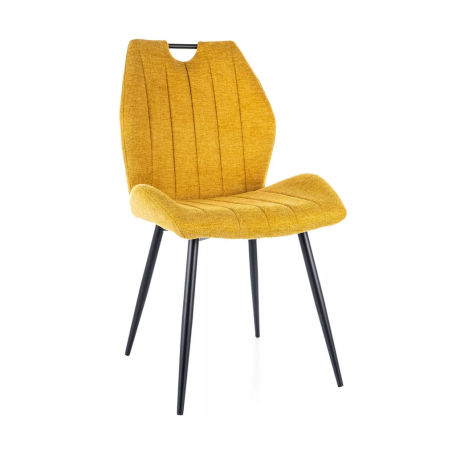 Chaise en tissu "Arco" - Jaune - l 51 x H 91 cm