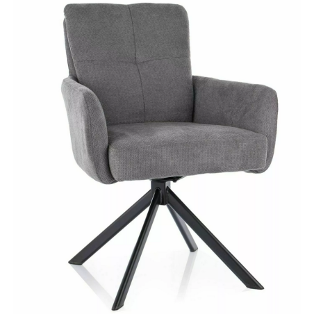 Chaise en tissu "Basil" - Gris - l 89 x H 61 cm