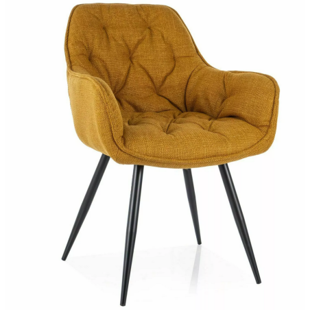 Chaise en tissu "Cherry" - Jaune - l 57 x H 87 cm