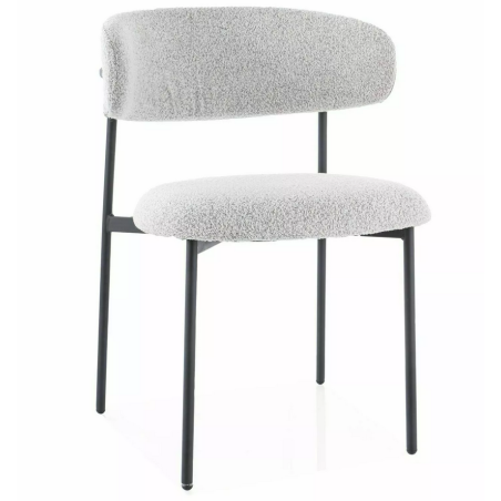 Chaise en tissu "Elton" - Blanc - l 56 x H 80 cm