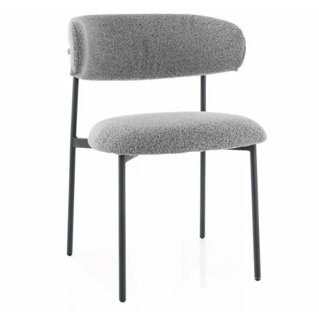 Chaise en tissu "Elton" - Gris - l 56 x H 80 cm