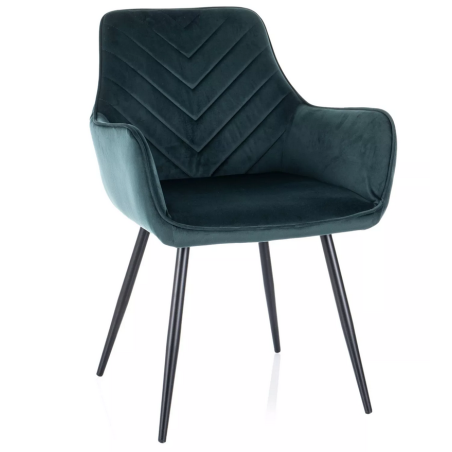 Chaise en velours "Fig" - Vert - l 57 x H 85 cm