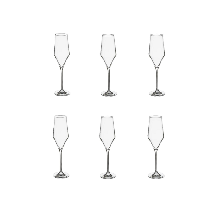 Lot de 6 flûtes à champagne - 22 cl - Clarillo - Cristallin