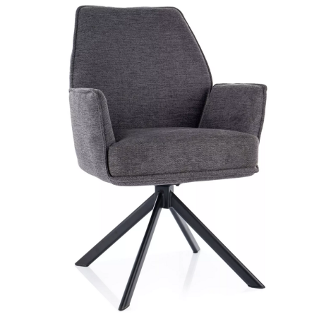 Chaise en tissu "Hugo" - Gris foncé - l 58 x H 90 cm