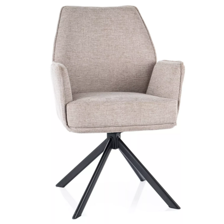 Chaise en tissu "Hugo" - Beige - l 58 x H 90 cm