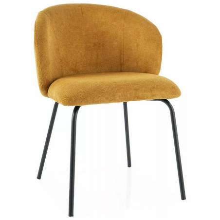 Chaise en tissu "Kevin" - Vardo - Jaune - l 57 x H 79 cm