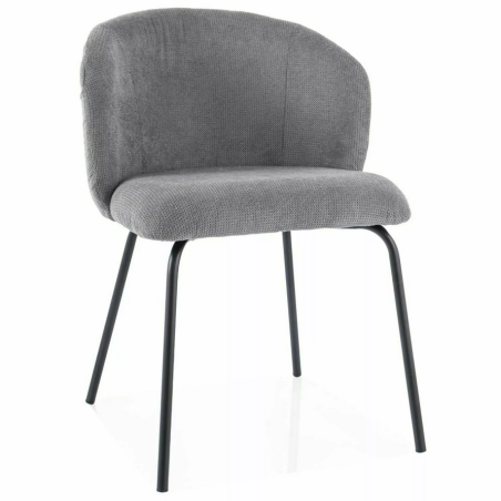 Chaise en tissu "Kevin" - Vardo - Gris - l 57 x H 79 cm