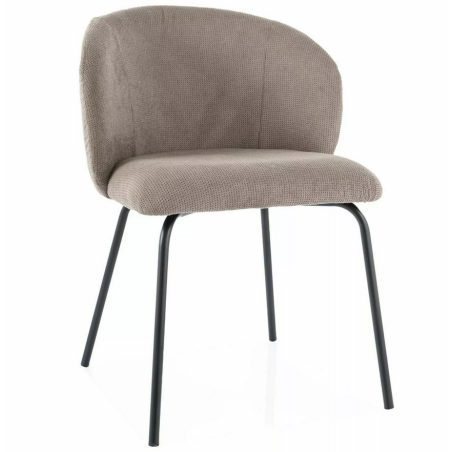 Chaise en tissu "Kevin" - Vardo - Beige - l 57 x H 79 cm