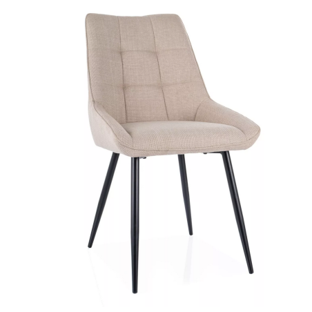 Chaise en tissu "Klif" - Bjorn - Beige clair - l 50 x H 88 cm