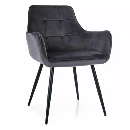 Chaise en velours "Lemon Velvet" - Noir - l 57 x H 85 cm