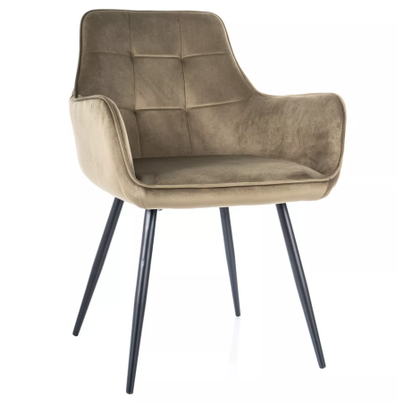 Chaise en velours "Lemon Velvet" - Vert Olive - l 57 x H 85 cm