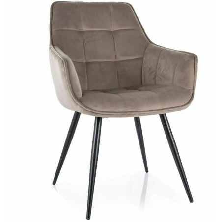 Chaise en velours "Lilia Velvet" - Beige - l 59 x H 90 cm