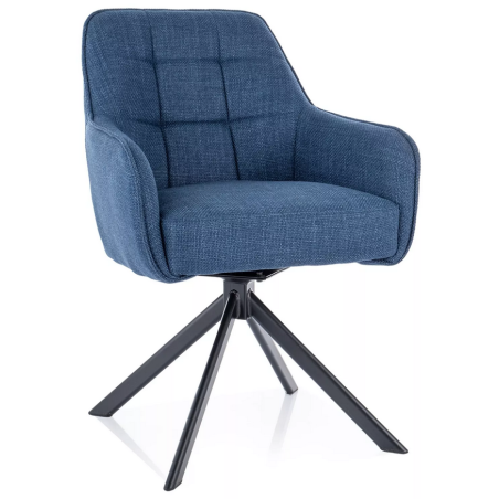 Chaise en tissu "Metro" - Bjorn - Bleu - l 57 x H 84 cm
