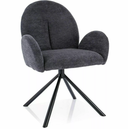 Chaise en tissu "Planet" - Raven - Gris foncé - l 60 cm x H 88 cm