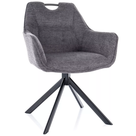 Chaise en tissu "Remo" - Brego - Gris foncé - l 60 x H 84 cm
