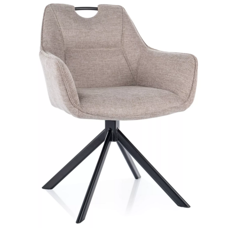 Chaise en tissu "Remo" - Brego - Beige clair - l 60 x H 84 cm