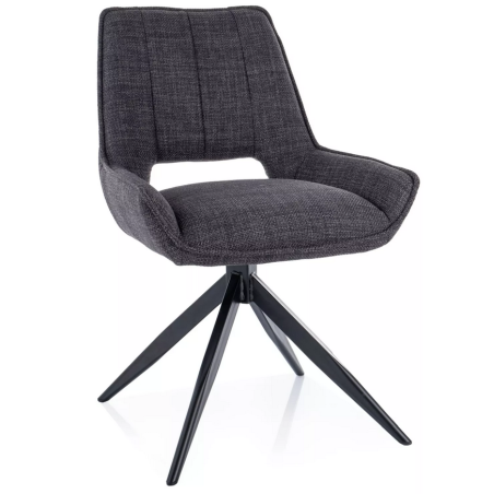 Chaise en tissu "Tello" - Bjorn - Gris foncé - l 54 x H 84 cm