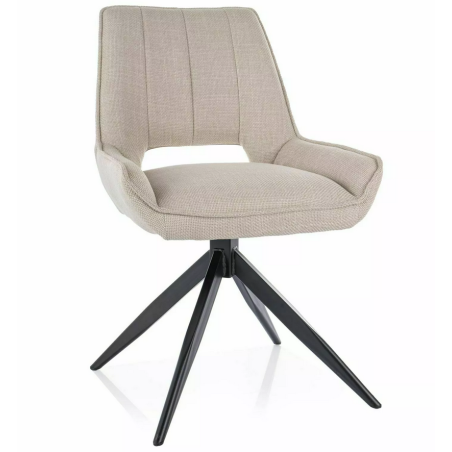 Chaise en tissu "Tello" - Bjorn - Beige clair - l 54 x H 84 cm