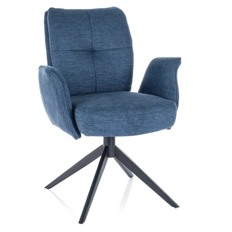 Chaise en tissu "Wing" - Brego - Bleu - l 66 x H 90 cm