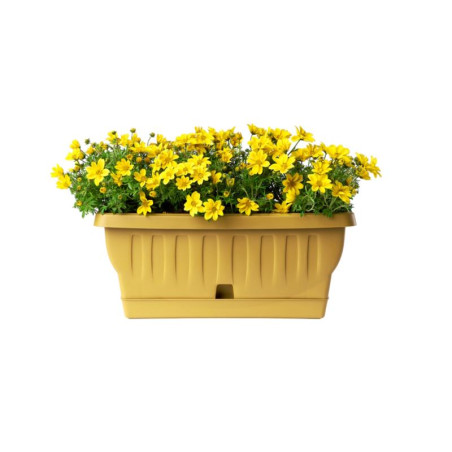 Jardinière "Natura" - Jaune - L 40,5 x l 19 x H 17,5 cm