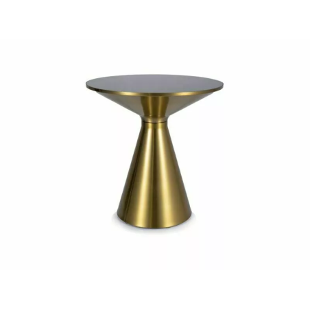 Table basse ronde "Seti" - Noir/Dorée - D 50 x H 53 cm