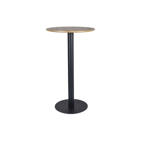 Table de bar ronde "BT-005" - Beige chêne/Noir - D 60 x H 105 cm