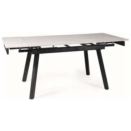 Table à manger extensible effet marbre "John" - Blanc - L 150-210 x l 90 cm