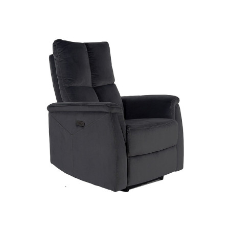 Fauteuil inclinable en velours "Neptun" - Noir - l 76 x H 96 cm