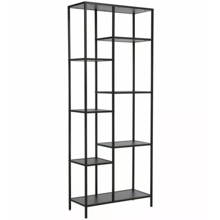 Bibliothèque "Costa A" - Noir - l 30 x H 178 x L 70 cm