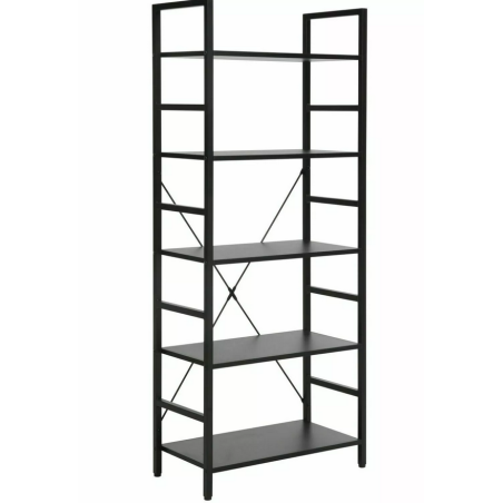 Bibliothèque "Loft R5" - Noir - l 30 x H 146 x L 60 cm