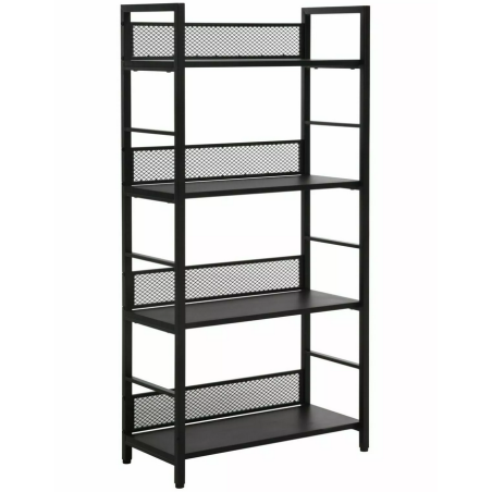 Bibliothèque avec 4 étagères "Raw R4" - Noir - l 28 x H 121 x L 60 cm