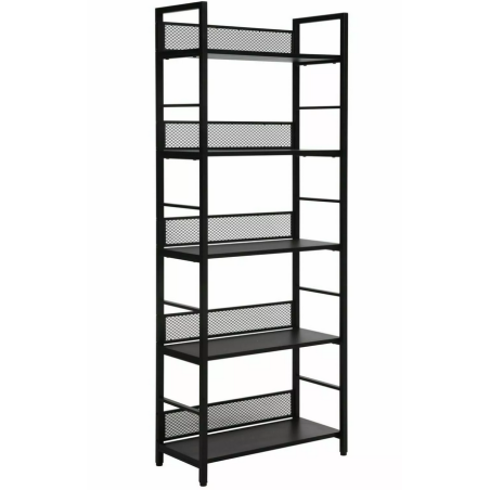Bibliothèque avec 4 étagères "Raw R5" - Noir - l 28 x H 154 x L 60 cm