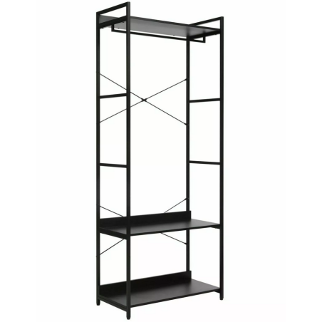 Bibliothèque avec 3 étagères "Rin B" - Noir - l 40 x H 200 x L 80 cm