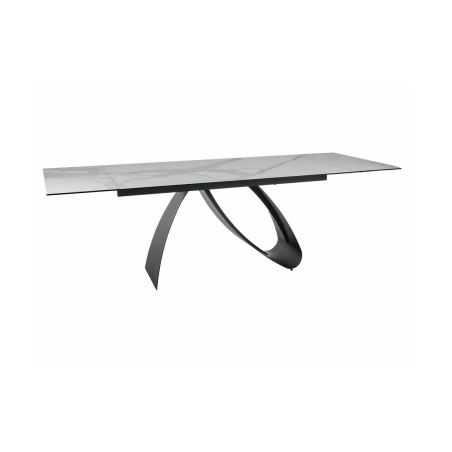 Table à manger extensible effet marbre "Diuna" - Blanc - L 160-240 x l 90 cm